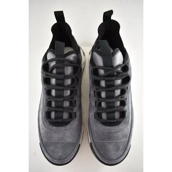 Chanel 23K Grey Suede Black White CC Logo Lace Up Low Top Trainer Sneaker 39.5 - Picture 8 of 15